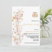 Invitation Boho Fleur sauvage Infirmière en herbe Fête de gra (Debout devant)