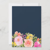 Invitation Boho fleur sauvage jardin aquarelle Sweet 16 bleu (Dos)