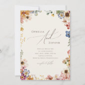 Invitation Boho Fleur sauvage Jardin Beige Photo Mariage Déco (Devant)