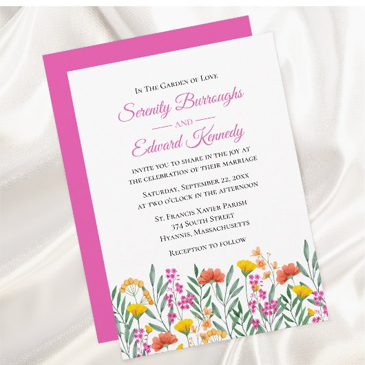Invitation Boho Fleur sauvage Jardin d'été Mariage Floral