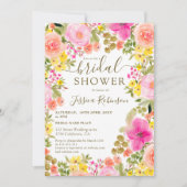 Invitation Boho fleur sauvage jardin photo nage douche (Devant)