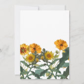 Invitation Boho Fleur sauvage jaune tournesol fête d'annivers (Dos)