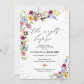 Invitation Boho Fleur sauvage La Nuit Avant Le Dîner De Répét (Devant)
