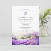 Invitation Boho Fleur sauvage Lavande violet violet Floral (Debout devant)