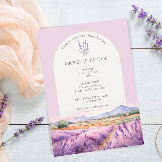 Invitation Boho Fleur sauvage Lavande violet violet Floral
