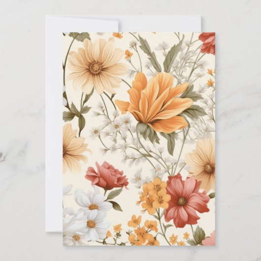 Invitation Boho Fleur sauvage Mariage botanique (Dos)