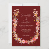 Invitation Boho Fleur sauvage Mariage de automne en terre cui (Devant)