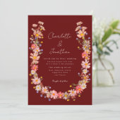 Invitation Boho Fleur sauvage Mariage de automne en terre cui (Debout devant)