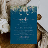 Invitation Boho Fleur sauvage Marine Bleu Nous Réagissons Vow