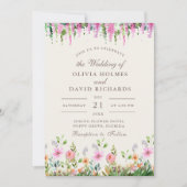 Invitation Boho Fleur sauvage Meadow et Acacia Mariage (Devant)