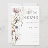 Invitation Boho Fleur sauvage Moderne Fête des mariées Floral (Devant)