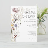 Invitation Boho Fleur sauvage Moderne Fête des mariées Floral (Debout devant)