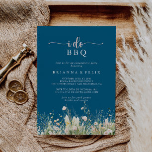 Invitation Boho Fleur sauvage Navy I Do BQ Engagement Party