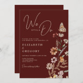 Invitation Boho Fleur sauvage Nous Faisons Encore Vow Renouve (Devant / Derrière)