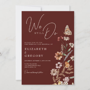 Invitation Boho Fleur sauvage Nous Faisons Encore Vow Renouve