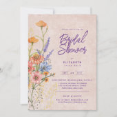 Invitation Boho Fleur sauvage nuptiale, Baby shower, Annivers (Devant)