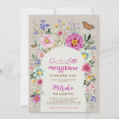 Invitation Boho Fleur sauvage papillon Jardin Baby shower fil (Devant)