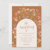 Invitation Boho Fleur sauvage papillon Mariage (Devant)