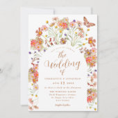 Invitation Boho Fleur sauvage papillon Mariage floral (Devant)