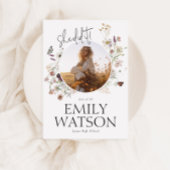 Invitation Boho Fleur sauvage Photo Graduation Party