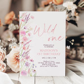 Invitation Boho Fleur sauvage premier anniversaire
