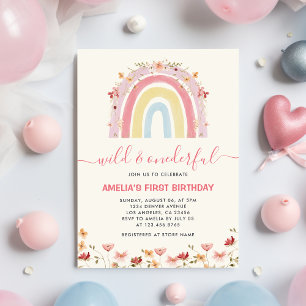 Invitation Boho Fleur sauvage Rainbow Wild & Onederday