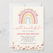 Invitation Boho Fleur sauvage Rainbow Wild & Onederday (Devant)