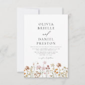 Invitation Boho Fleur sauvage Rustic Garden Mariage (Devant)