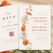 Invitation Boho Fleur sauvage Rustic Mariage de automne