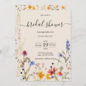 Invitation Boho fleur sauvage rustique douche de nage (Devant / Derrière)
