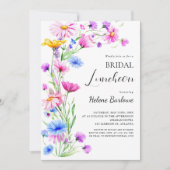 Invitation Boho Fleur sauvage Rustique Élégant Déjeuner nupti (Devant)