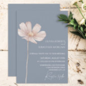Invitation Boho Fleur sauvage simple | Dusty Blue Mariage