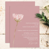 Invitation Boho Fleur sauvage simple | Dusty Rose Mariage