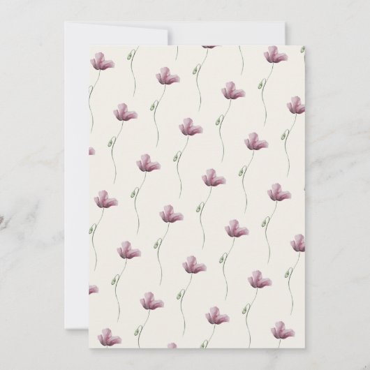 Invitation Boho Fleur sauvage simple Mariage moderne (Dos)