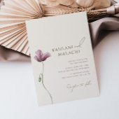 Invitation Boho Fleur sauvage simple Mariage moderne