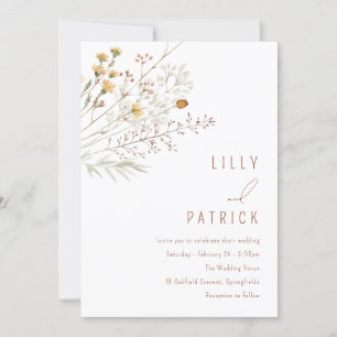 Invitation Boho Fleur sauvage Spring Floral Mariage