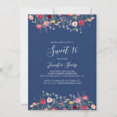 Invitation Boho Fleur sauvage Sweet 16 fête d'anniversaire (Devant)
