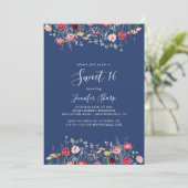 Invitation Boho Fleur sauvage Sweet 16 fête d'anniversaire (Debout devant)