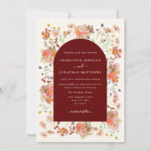 Invitation Boho Fleur sauvage Terracotta Arch Mariage de auto (Devant)