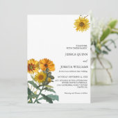 Invitation Boho Fleur sauvage tournesol Mariage jaune Floral (Debout devant)