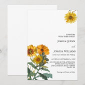 Invitation Boho Fleur sauvage tournesol Mariage jaune Floral (Devant / Derrière)