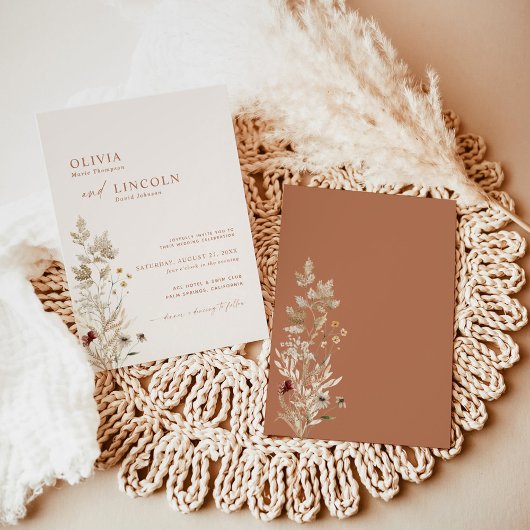 Invitation Boho Fleur sauvage Wedding | Floral mod
