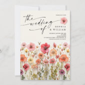 Invitation Boho Fleur sauvage Wedding Inviter Photo Retour (Devant)