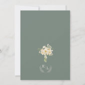 Invitation Boho fleurs aquarelle feuillage fleuri Sage vert (Dos)