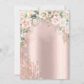 Invitation Boho Fleurs Champagne Glass Bachelorette Party (Dos)