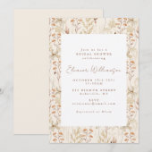 Invitation Boho Fleurs de prairie rustique Fête des mariées f (Devant / Derrière)