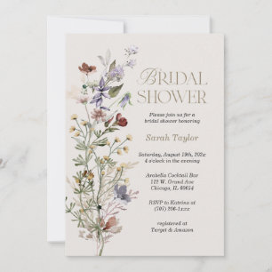 Invitation Boho Fleurs de Printemps Aquarelle Baby Shower de 