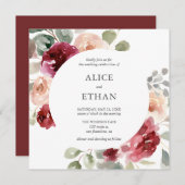 Invitation Boho Fleurs De Vins Et Mariage De Verdure (Devant / Derrière)