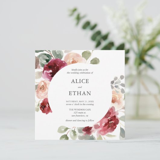 Invitation Boho Fleurs De Vins Et Mariage De Verdure (Debout devant)