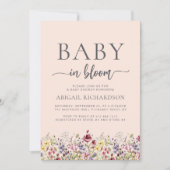 Invitation Boho Fleurs des Champs Rouge QR Code Baby Shower (Devant)